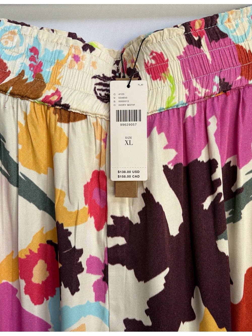 NWT Anthro Conditions Apply Imara Satin Vibrant Floral Print Wide-Leg Pants , XL - Picture 8 of 11